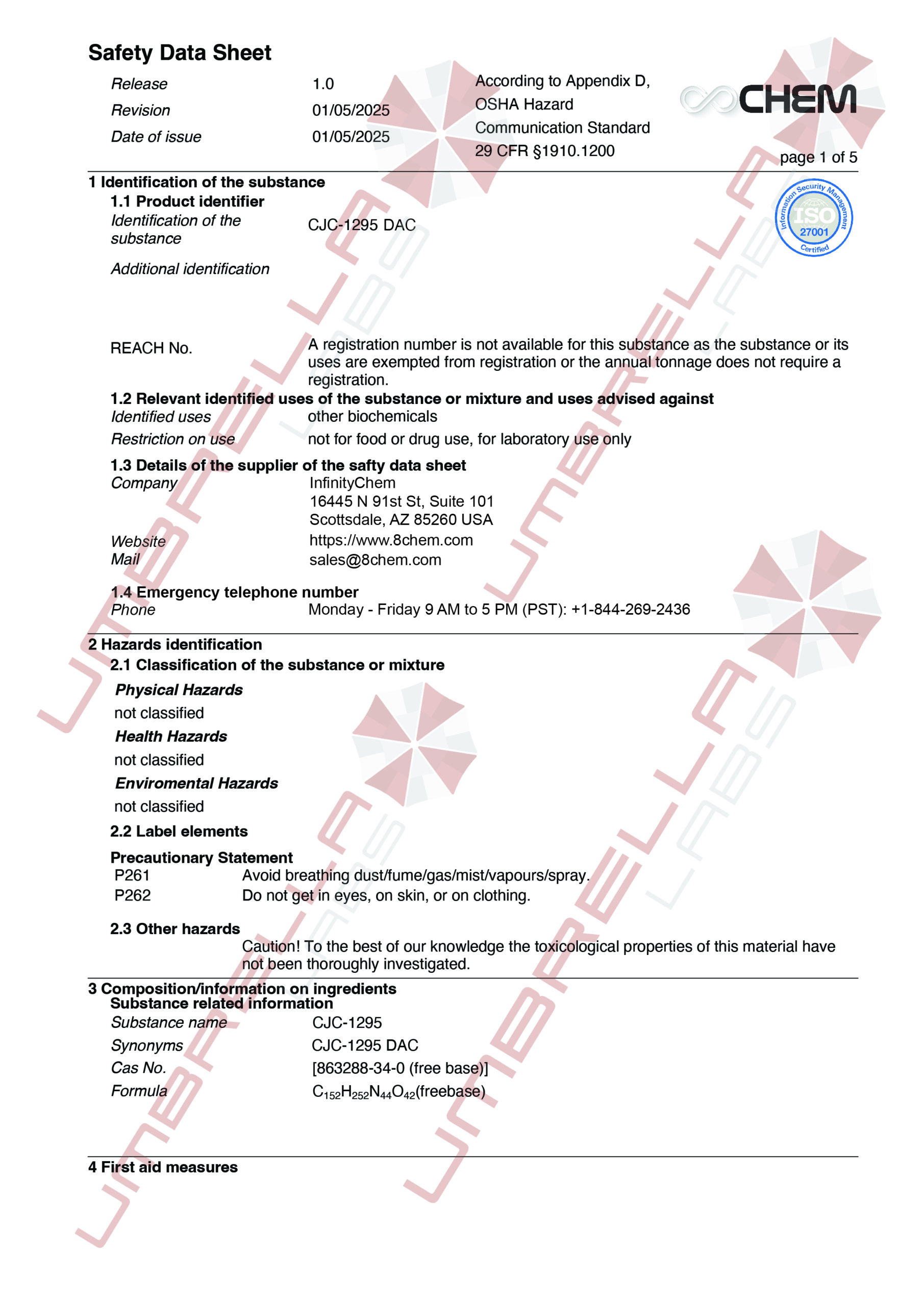 UmbrellaLabs_MSDS_CJC-1295 DAC (WM)01-05-25-01