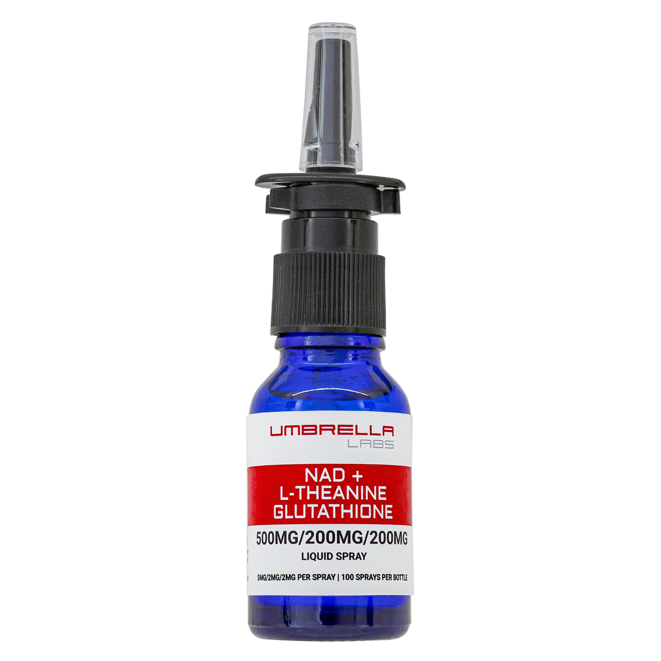 L-THEANINE, NAD +, GLUTATHIONE LIQUID SPRAY BOTTLE – UMBRELLA Labs