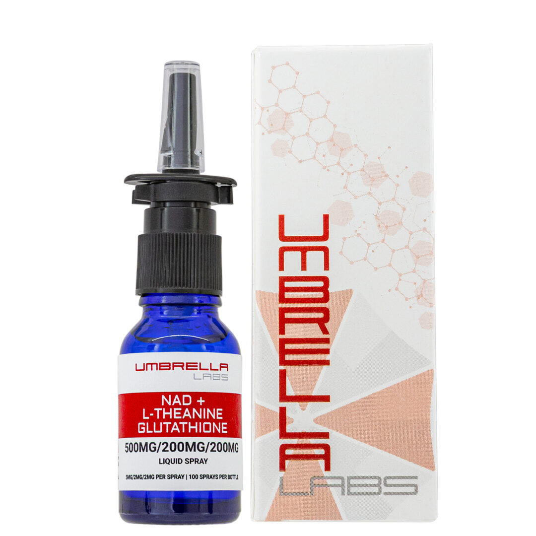 L-THEANINE, NAD +, GLUTATHIONE LIQUID SPRAY BOTTLE
