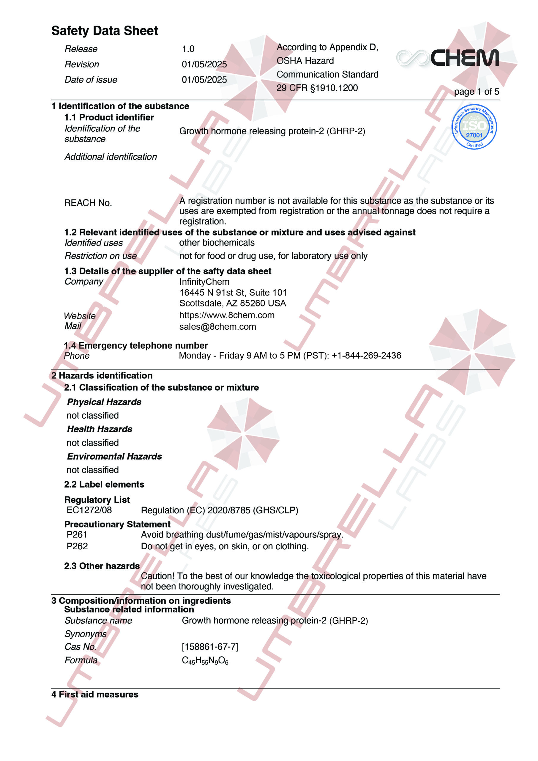 UmbrellaLabs_MSDS_GHRP-2 (WM)01-05-25-01