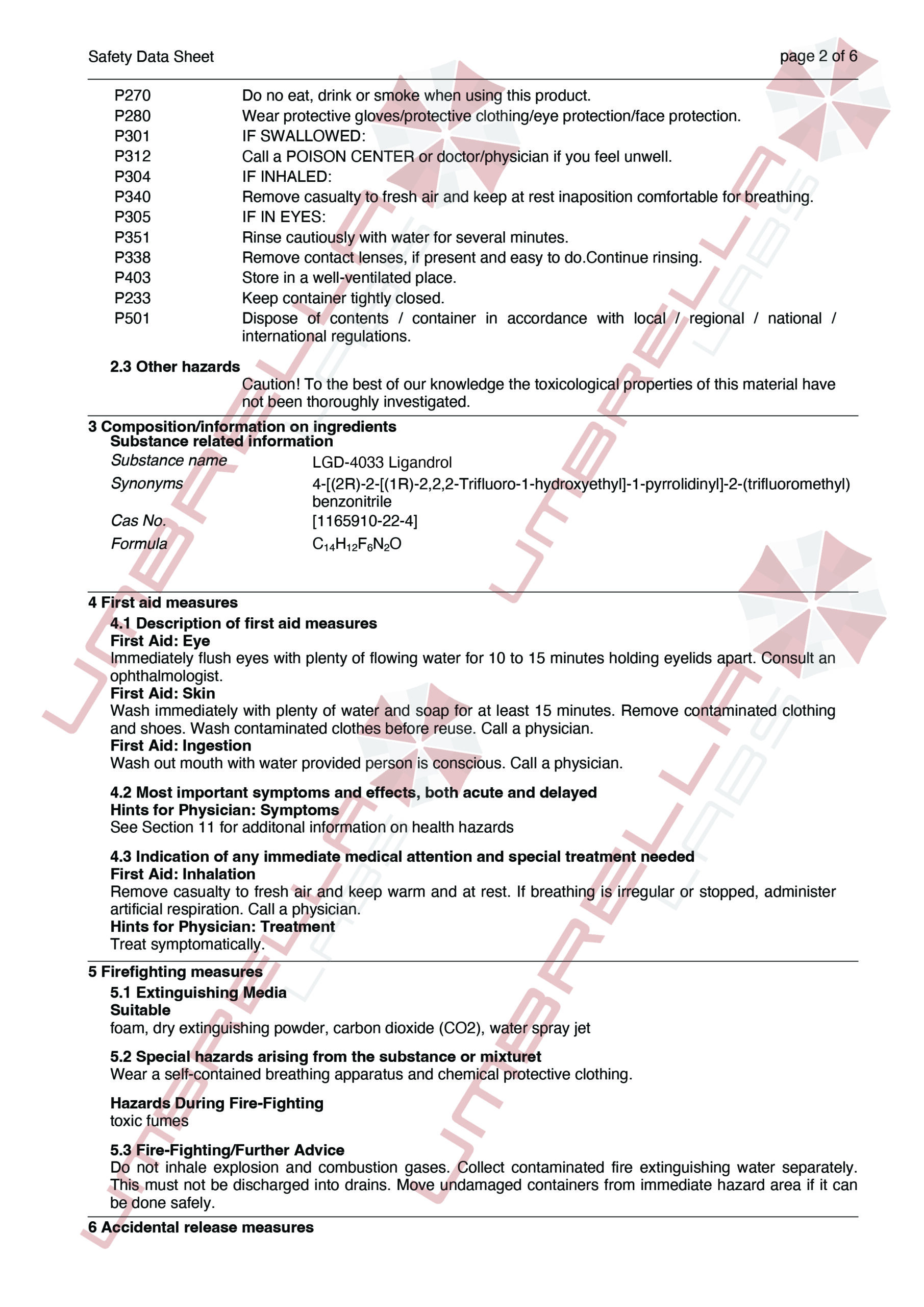 UmbrellaLabs_MSDS_LGD-4033 Ligrandrol (WM)01-05-25-02