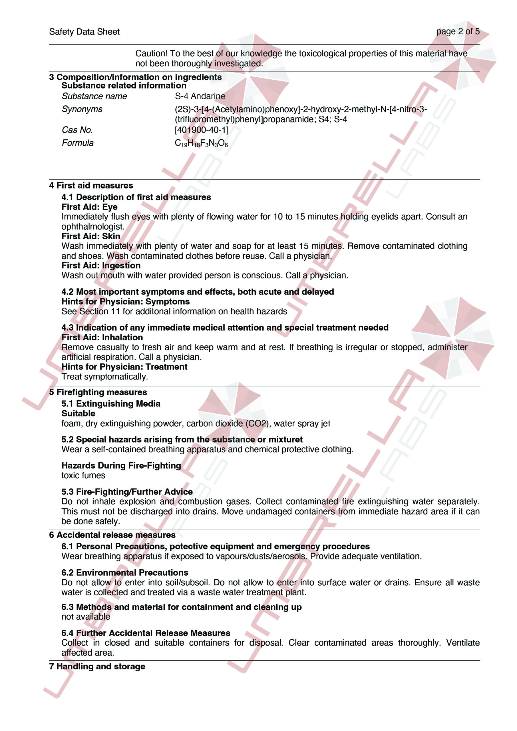 UmbrellaLabs_MSDS_S-4 Andarine (WM)01-05-25-02