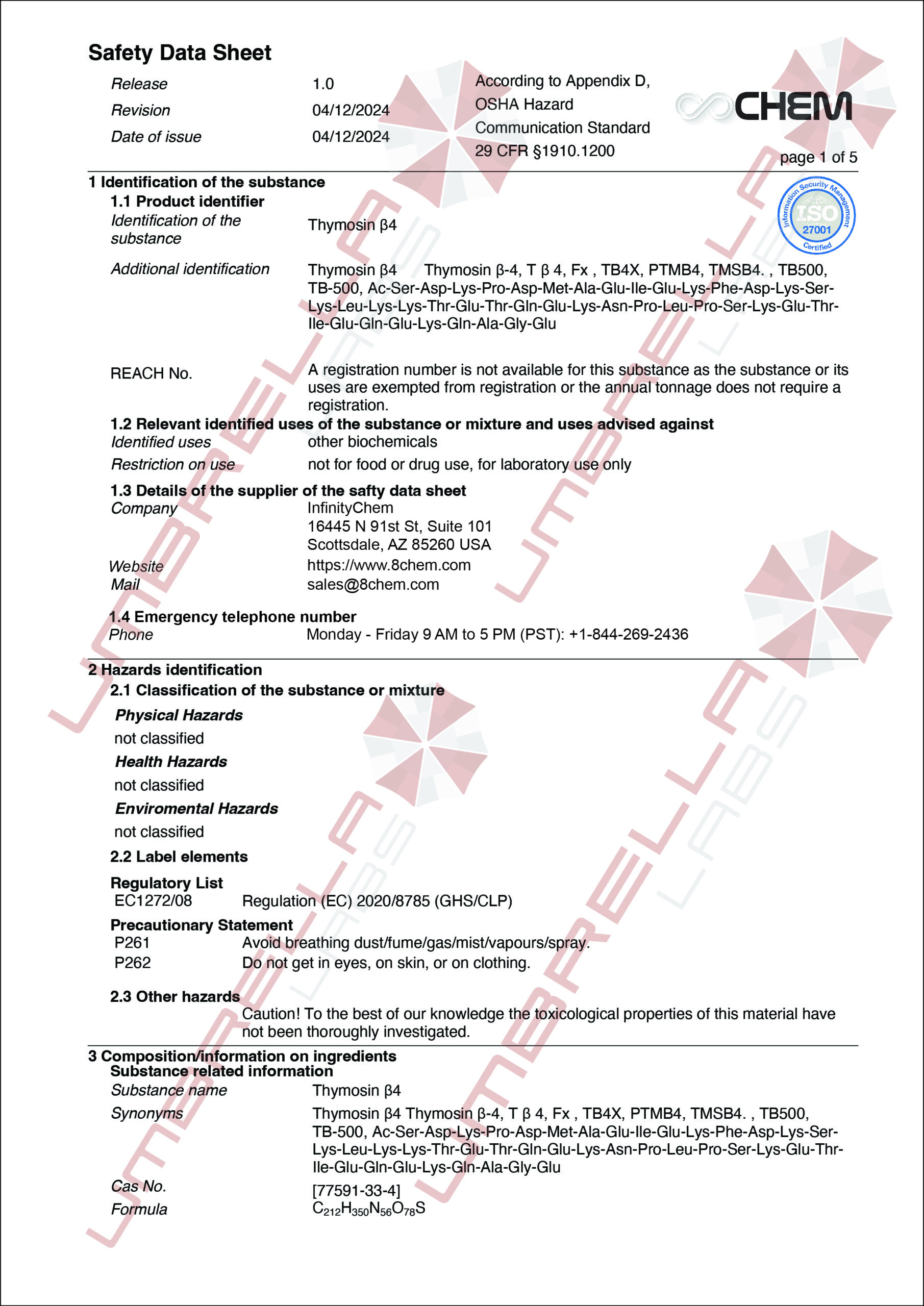UmbrellaLabs_MSDS_Thymosin b4 (TB-500) (WM)04-12-2024-01