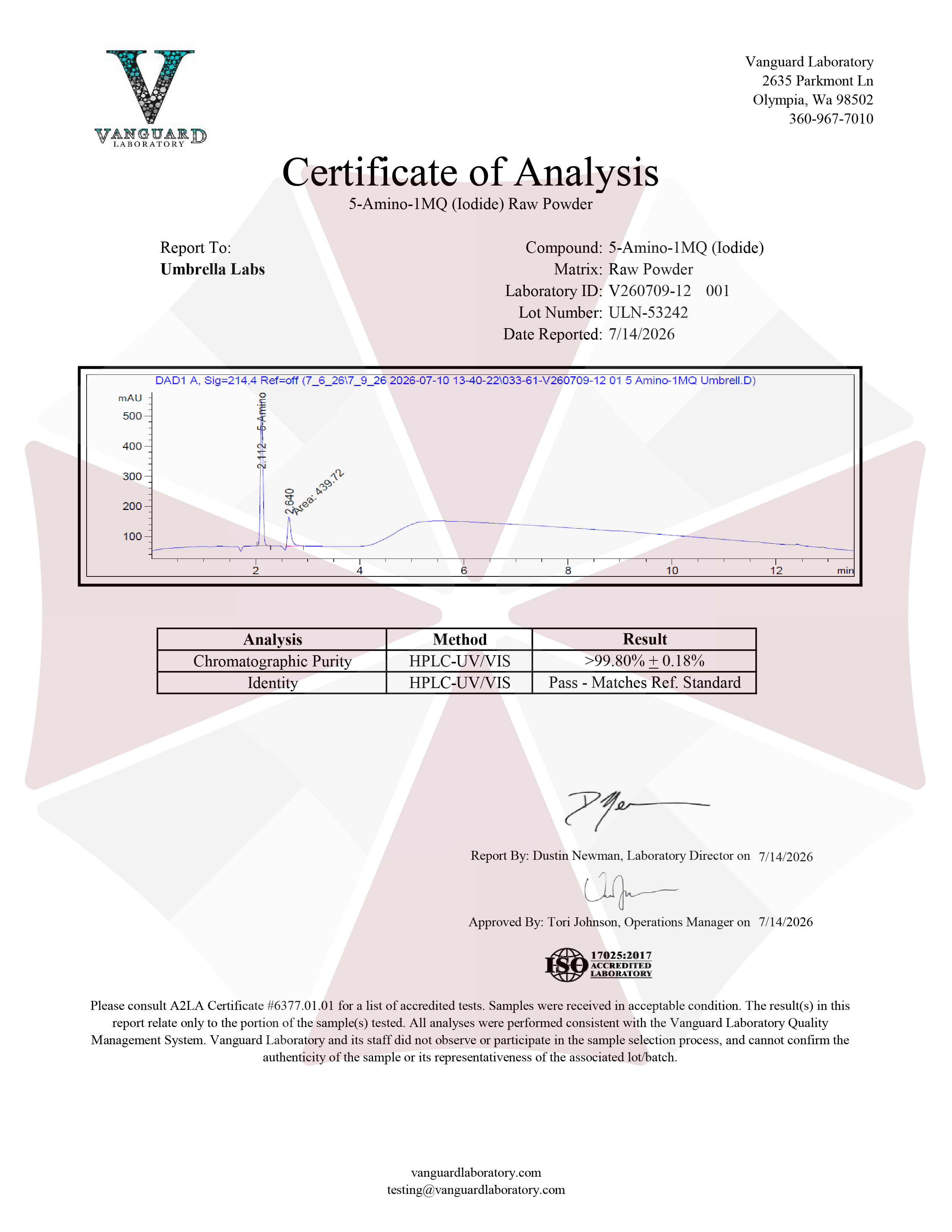 5-AMINO-1MQ POWDER – UMBRELLA Labs