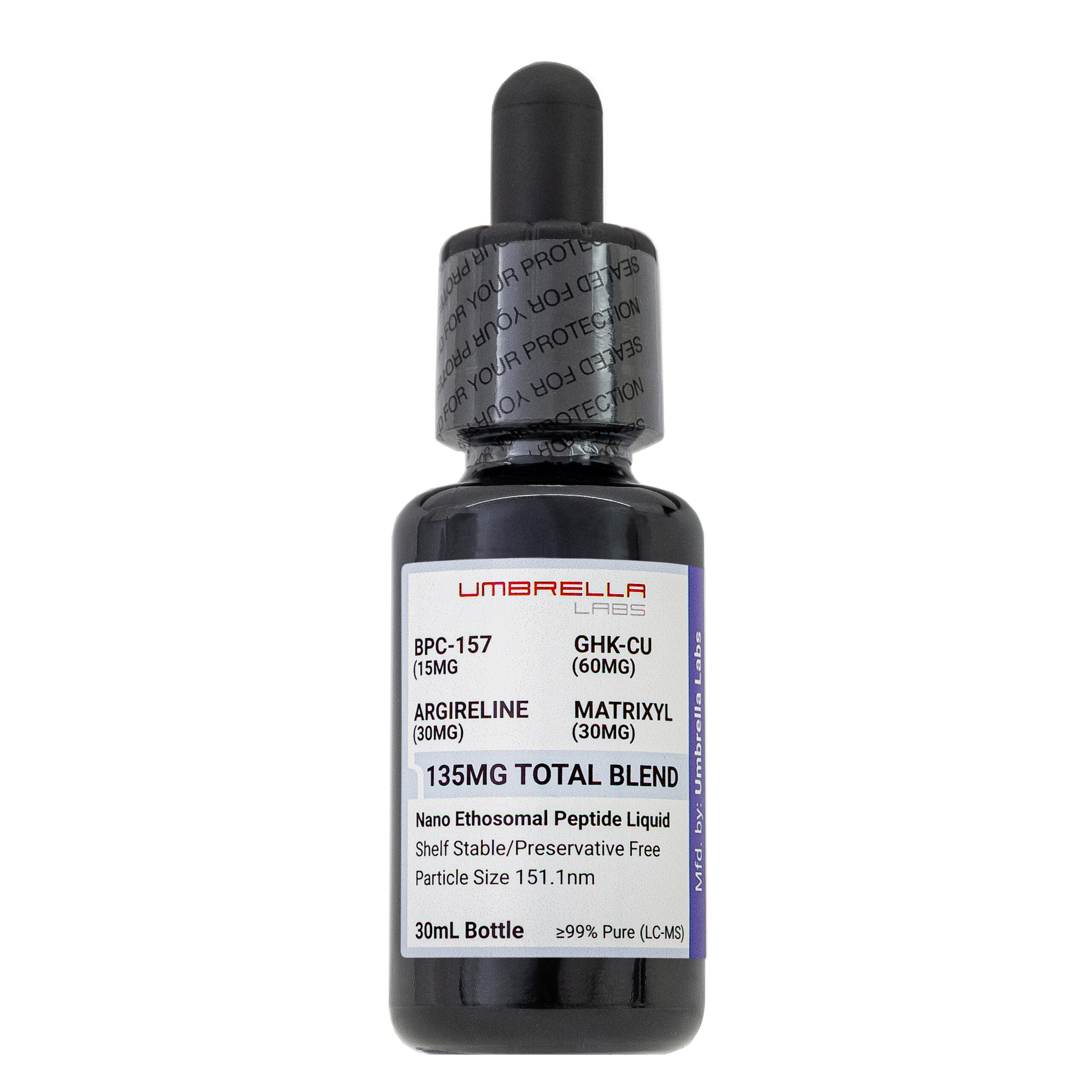 BPC-157 / GHK-CU / ARGIRELINE / MATRIXYL PEPTIDE NANO ETHOSOMAL LIQUID 30ML  – UMBRELLA Labs