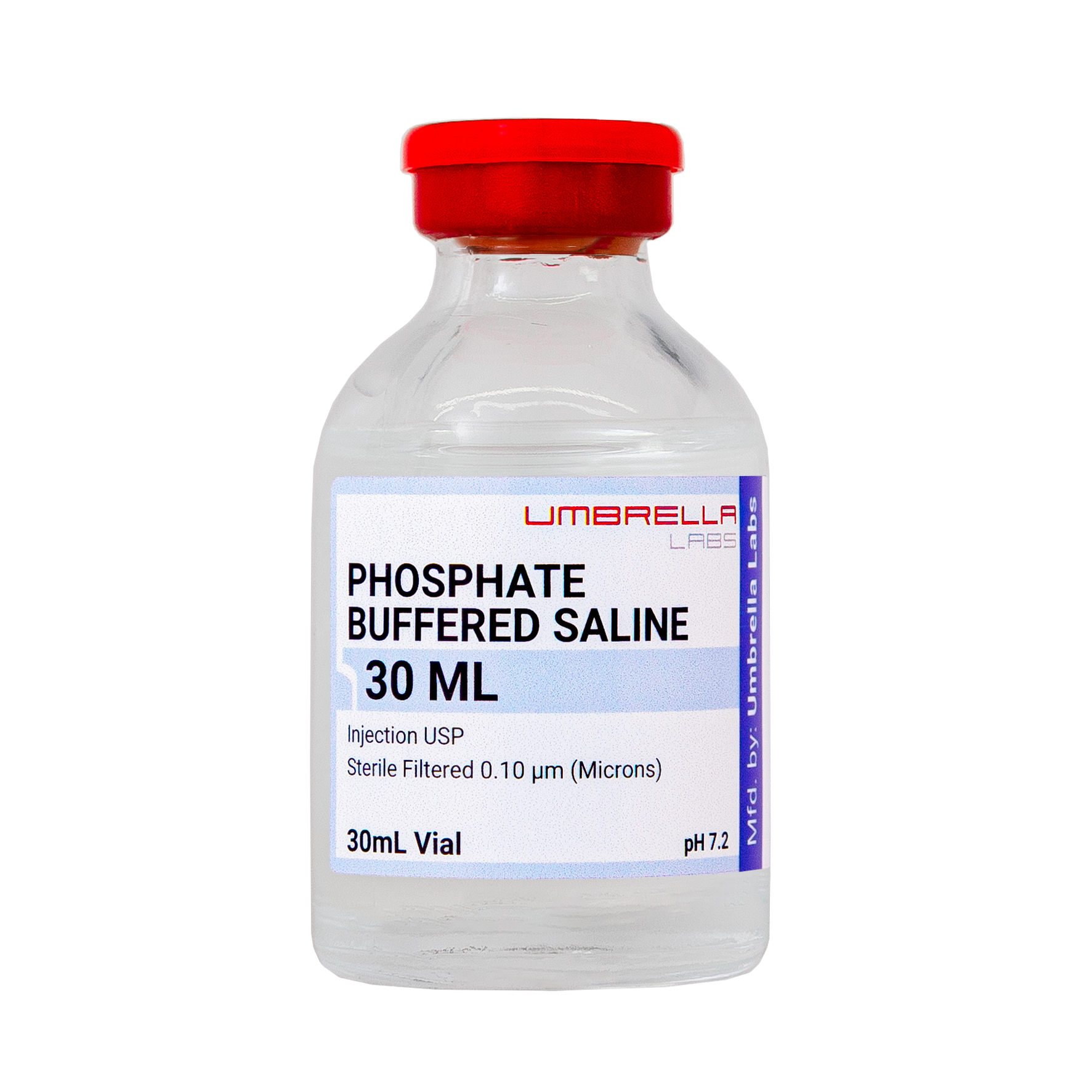 PHOSPHATE BUFFERED SALINE (PBS) 30ML VIAL FOR PEPTIDES – UMBRELLA Labs