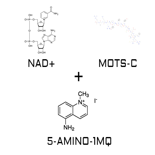 nad+ / mots-c / 5-amino-1mq blend NAD+/MOTS-C/5-AMINO-1MQ BLEND PEPTIDE (100MG/10MG/10MG) 120MG VIAL – UMBRELLA Labs